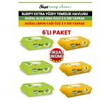 Sleepy Extra Yüzey Temizlik Havlusu Doğal Aloe Vera Özlü / Doğal Limon Yağı Özü 6x100 Yaprak