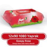 Sleepy Gül Kokulu 12x90 1080 Yaprak Islak Havlu Mendil