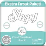 Sleepy Hasta Vücut Temizleme Islak Mendil Havlu 50 Yaprak Xl 10 L