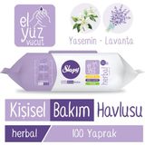Sleepy Herbal Kişisel Bakım Havlusu 100 Yaprak Yasemin ve Lavanta Kokusuyla Hassas Temizlik