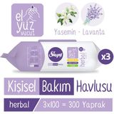 Sleepy Herbal Kişisel Bakım Havlusu 3X100 (300 Yaprak) Yasemin ve Lavanta Kokusuyla Temizleyici