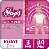 Sleepy Jeans Pink Style No:3 Midi 34 Adet Külot Bebek Bezi