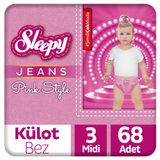 Sleepy Jeans Pink Style No:3 Midi 68 Adet Külot Bebek Bezi
