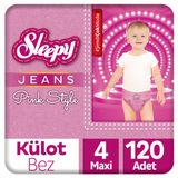 Sleepy Jeans Pink Style No:4 Maxi 120 Adet Külot Bebek Bezi