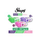 Sleepy Kişisel Bakım Havlusu Karma Paket, 3x100 (300 Yaprak), Bitki Özlü, Doğal, Çiçek Kokulu