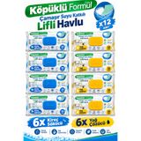 Sleepy Köpüklü Formül Lifli Havlu 12’li Set – 6 Kireç Sökücü + 6 Yağ Çözücü – 30 Yaprak