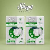 Sleepy Medical Süper 3 Belbantlı Large 60 Adet | 3400 ML Çok Yüksek Emici Hasta Bezi (L)