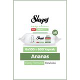Sleepy Meyve Serisi Yüzey Temizlik Havlusu Mendili Ananas 6x100 (600 Yaprak)