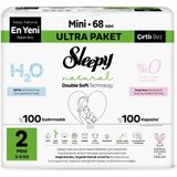 Sleepy Natural 2 Numara Bantlı Bebek Bezi 68 Adet 3 - 6 kg Üstün Emiş Gücü ile Sızdırma Yapmaz - 2 beden (3 - 6 kg)