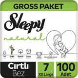 Sleepy Natural 7 Numara Xxlarge Bebek Bezi Bantlı Bez 20 - 30 kg Ekstra Yumuşak 100 Adet