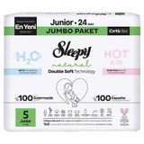 Sleepy Natural Double Jumbo Bebek Bezi Junior 24 Adet - Ultra Hassas Ciltler İçi 5'Li Avantaj Paketi