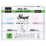 Sleepy Natural Double Jumbo Bebek Bezi Maxi 30 Adet Ultra Hassas 3'Li Ekonomik Paket