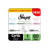 Sleepy Natural Double Soft Avantajlı Mega Paket Bebek Bezi 1 Numara Newborn 80 Adet