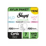 Sleepy Natural Double Soft Aylık Paket Bebek Bezi 7 Numara Xxlarge 112 Adet