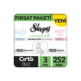 Sleepy Natural Double Soft Fırsat Paketi Bebek Bezi 3 Numara Midi 252 Adet