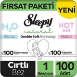 Sleepy Natural Double Soft No:1 Yenidoğan 100 Adet Bebek Bezi