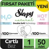 Sleepy Natural Double Soft No:1 Yenidoğan 50 Adet Bebek Bezi