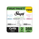 Sleepy Natural Double Soft No:2 Mini 288 Adet Bebek Bezi