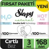 Sleepy Natural Double Soft No:3 Midi 168 Adet Bebek Bezi