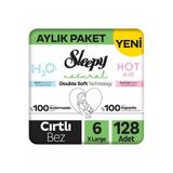 Sleepy Natural Double Soft No:6 XLarge 128 Adet Bebek Bezi
