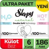 Sleepy Natural Double Soft No:6 XLarge 186 Adet Külot Bebek Bezi