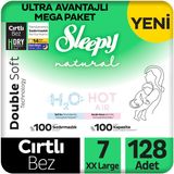 Sleepy Natural Double Soft No:7 XXLarge 128 Adet Bebek Bezi