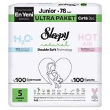 Sleepy Natural Double Soft Ultra Bebek Bezi Junior 78 Adet Hassas Ciltler İçin 3'Li Ekonomik Paket