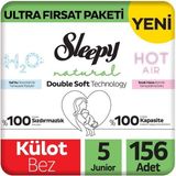 Sleepy Natural Double Soft Ultra Fırsat Paketi Külot Bez 5 Numara Junior 156 Adet - 5 Beden