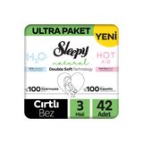 Sleepy Natural Double Soft Ultra Paket Bebek Bezi 3 Numara Midi 42 Adet