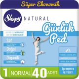Sleepy Natural Günlük Ped Normal Boy 40 Adet – %100 Vegan, Ultra İnce Tasarım, Ekstra Koruma ve Konfor