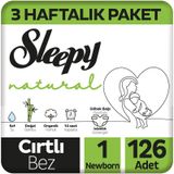 Sleepy Natural No:1 Yenidoğan 126 Adet Bebek Bezi