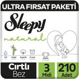 Sleepy Natural No:3 Midi 210 Adet Bebek Bezi