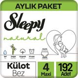 Sleepy Natural No:4 Maxi 192 Adet Külot Bebek Bezi