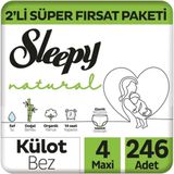 Sleepy Natural No:4 Maxi 246 Adet Külot Bebek Bezi