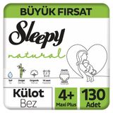 Sleepy Natural No:4+ Maxi Plus 130 Adet Külot Bebek Bezi