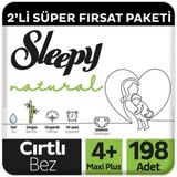 Sleepy Natural No:4+ Maxi Plus 198 Adet Bebek Bezi