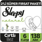 Sleepy Natural No:6 XLarge 138 Adet Bebek Bezi