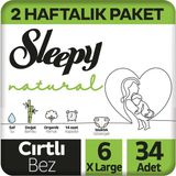Sleepy Natural No:6 XLarge 34 Adet Bebek Bezi
