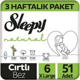 Sleepy Natural No:6 XLarge 51 Adet Bebek Bezi