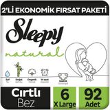 Sleepy Natural No:6 XLarge 92 Adet Bebek Bezi
