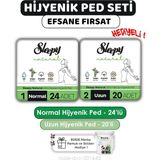 Sleepy Natural Ped Eko Normal 24’lü - Günlük Uzun 40’lı ve Rosie Bebek Temizleme Mendili - 1
