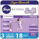 Sleepy Natural Soft Hijyenik Ped Gece 18'li