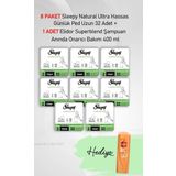 Sleepy Natural Ultra Hassas Günlük Ped Uzun 32 Adet X 8 ve Hediye Elidor 400 ml