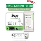 Sleepy Natural Ultra Hassas Hijyenik Günlük Ped Normal 120 Adet, Natural 60'Lı Islak Mendil Ve Rosıe