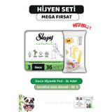 Sleepy Natural Ultra Hassas Hijyenik Ped Gece 36 Adet, Sensitive 50'li Islak Mendil ve ROSIE