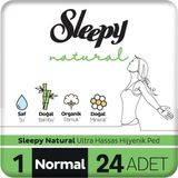Sleepy Natural Ultra Hassas Hijyenik Ped Normal 24 Adet Nefes Alabilen Yüzey ile Gün Boyu Konfor - 1