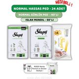 Sleepy Natural Ultra Hassas Normal Ped 24'lü,günlük Ped 40'lı, Sensitive 50'li Mendil ve Rosıe - 1