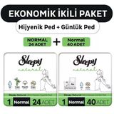 Sleepy Natural Ultra Normal 24 Adet Ped ve Uzun 40 Adet Günlük Ped