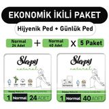 Sleepy Natural Ultra Normal 24 Adet Ped ve Uzun 5x40 Adet Günlük Ped
