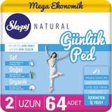 Sleepy Natural Uzun Günlük Ped 64'lü – Gün Boyu Konfor, Sızıntı Önleyici Teknoloji ve Maksimum Koruma